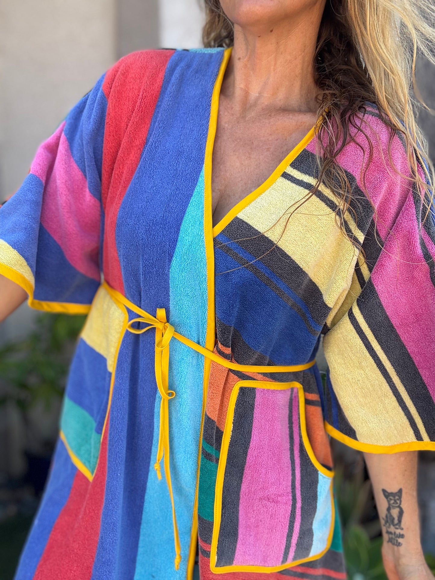 *Wrap Dress ~ 80s rainbow stripes
