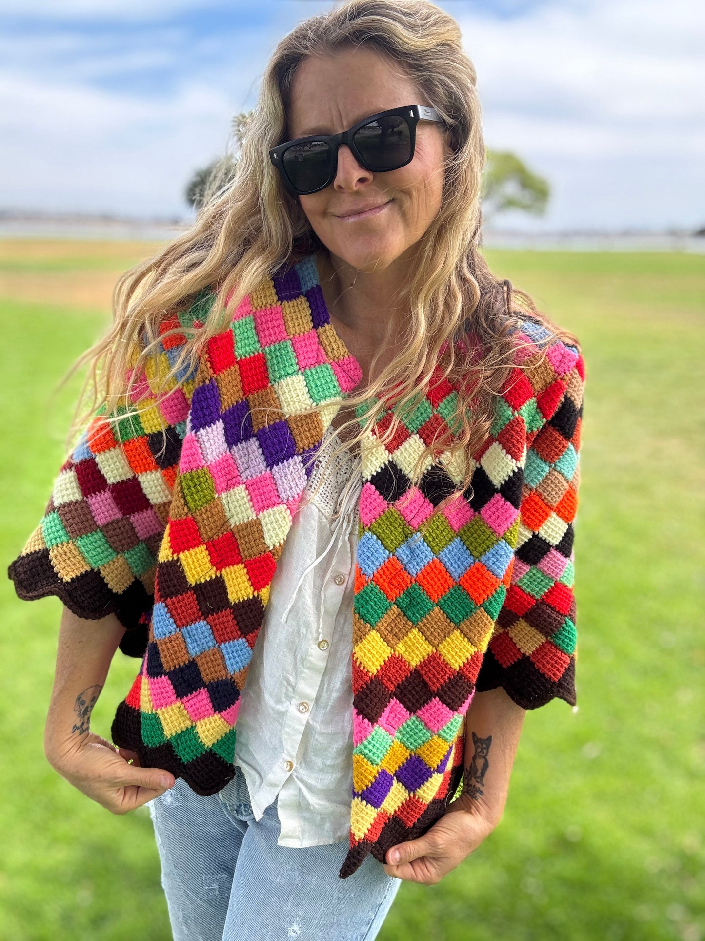Rainbow Diamond Cropped coat