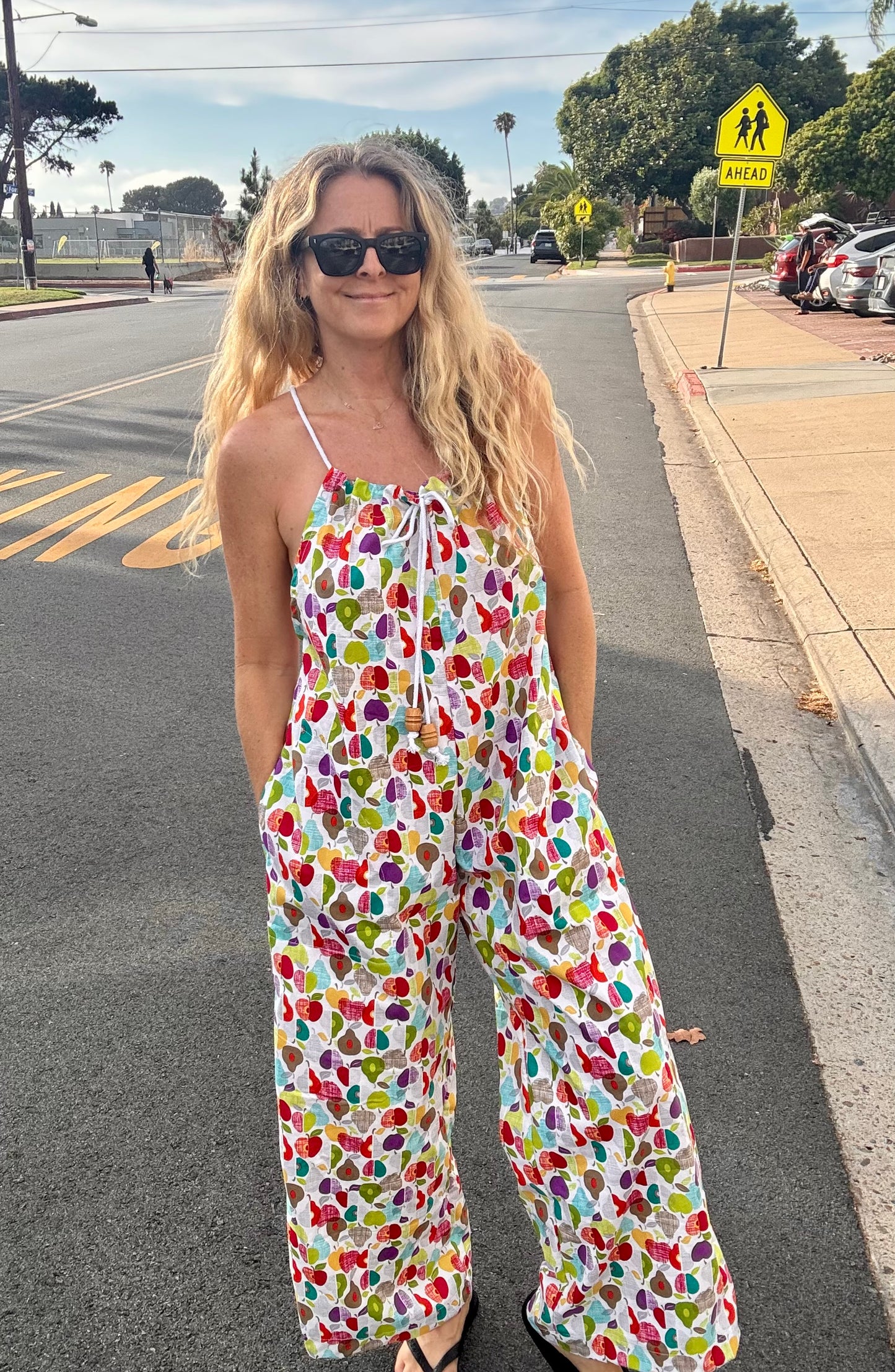 * Rope Romper ~ Rainbow Pears & Apples