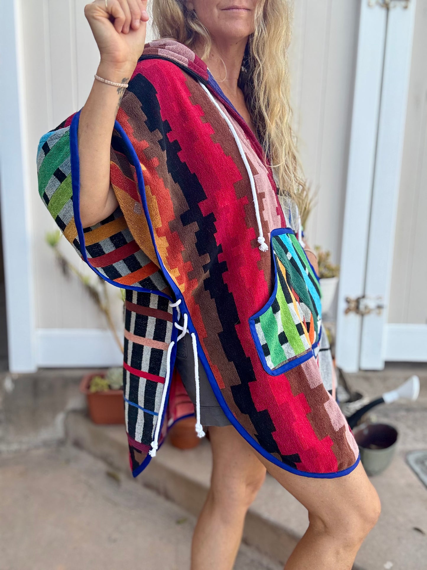 *Hooded Cover up ~ earthy rainbows