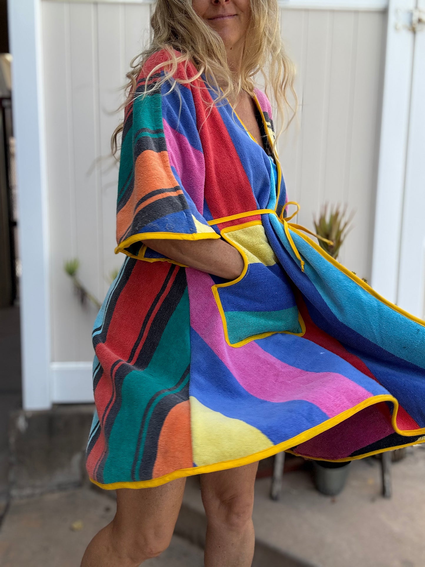 *Wrap Dress ~ 80s rainbow stripes