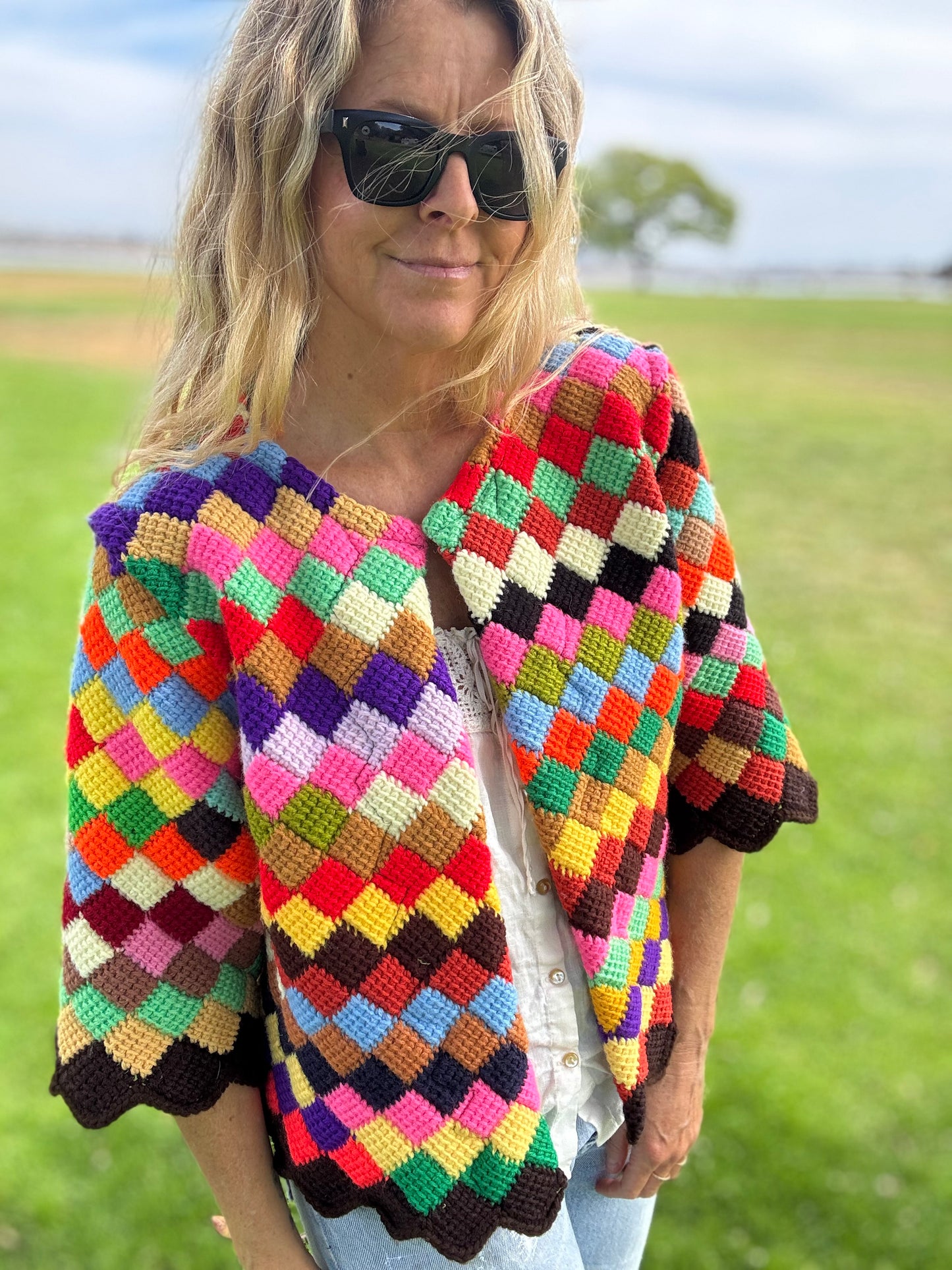 Rainbow Diamond Cropped coat