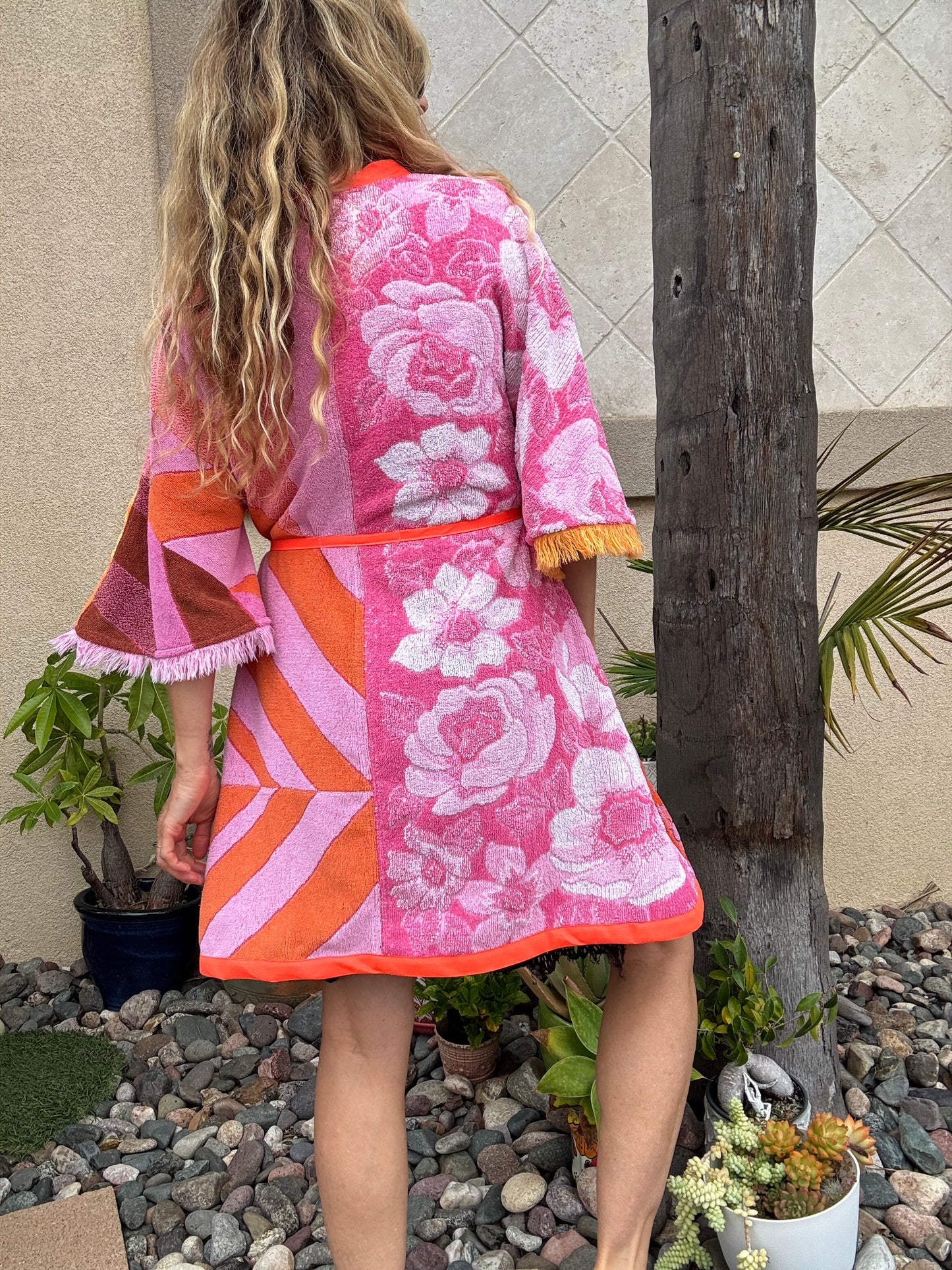 *Pink & Orange Robe/Wrap Dress