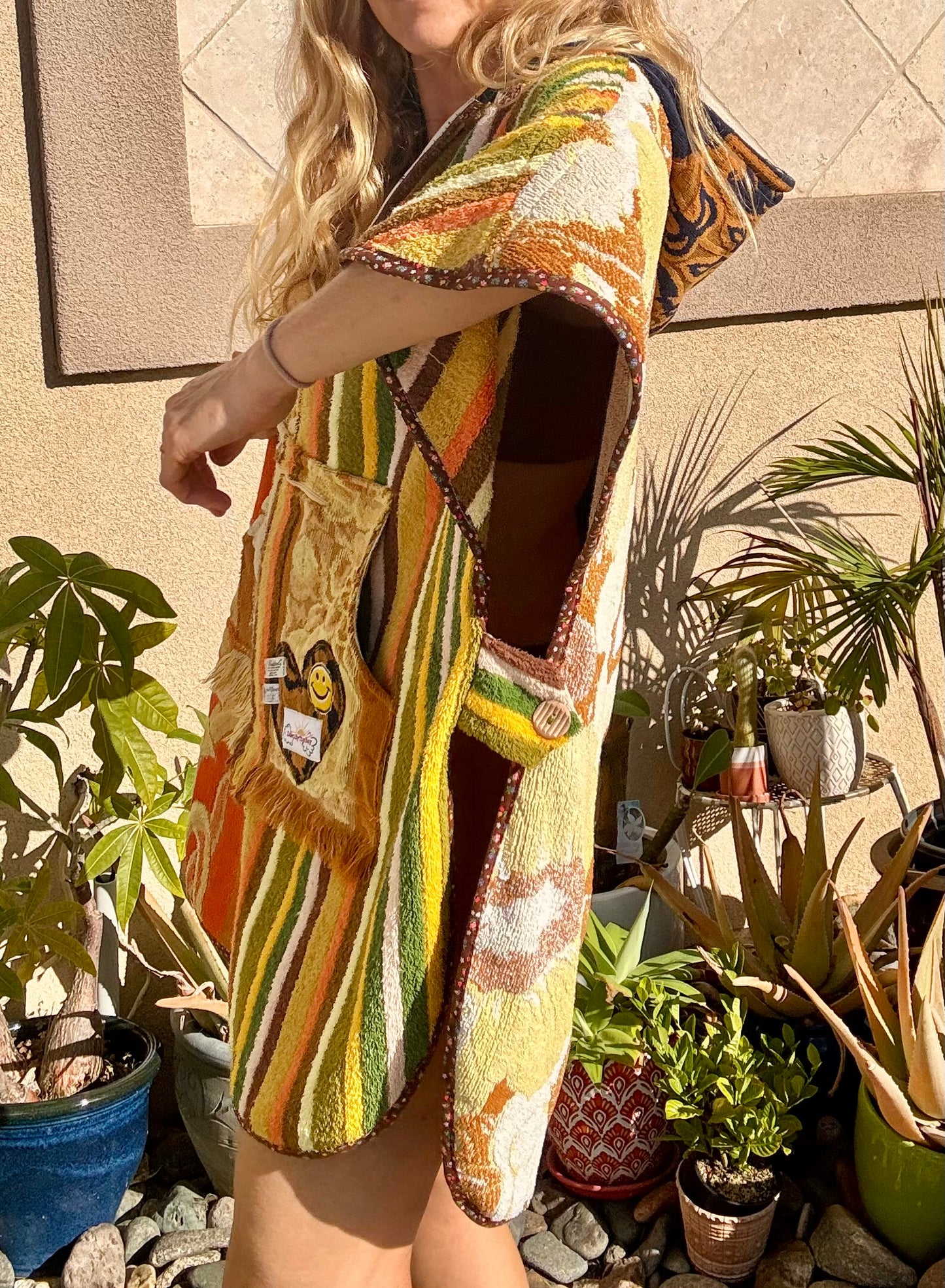 *Neutral Yellows Towel Dress / Poncho