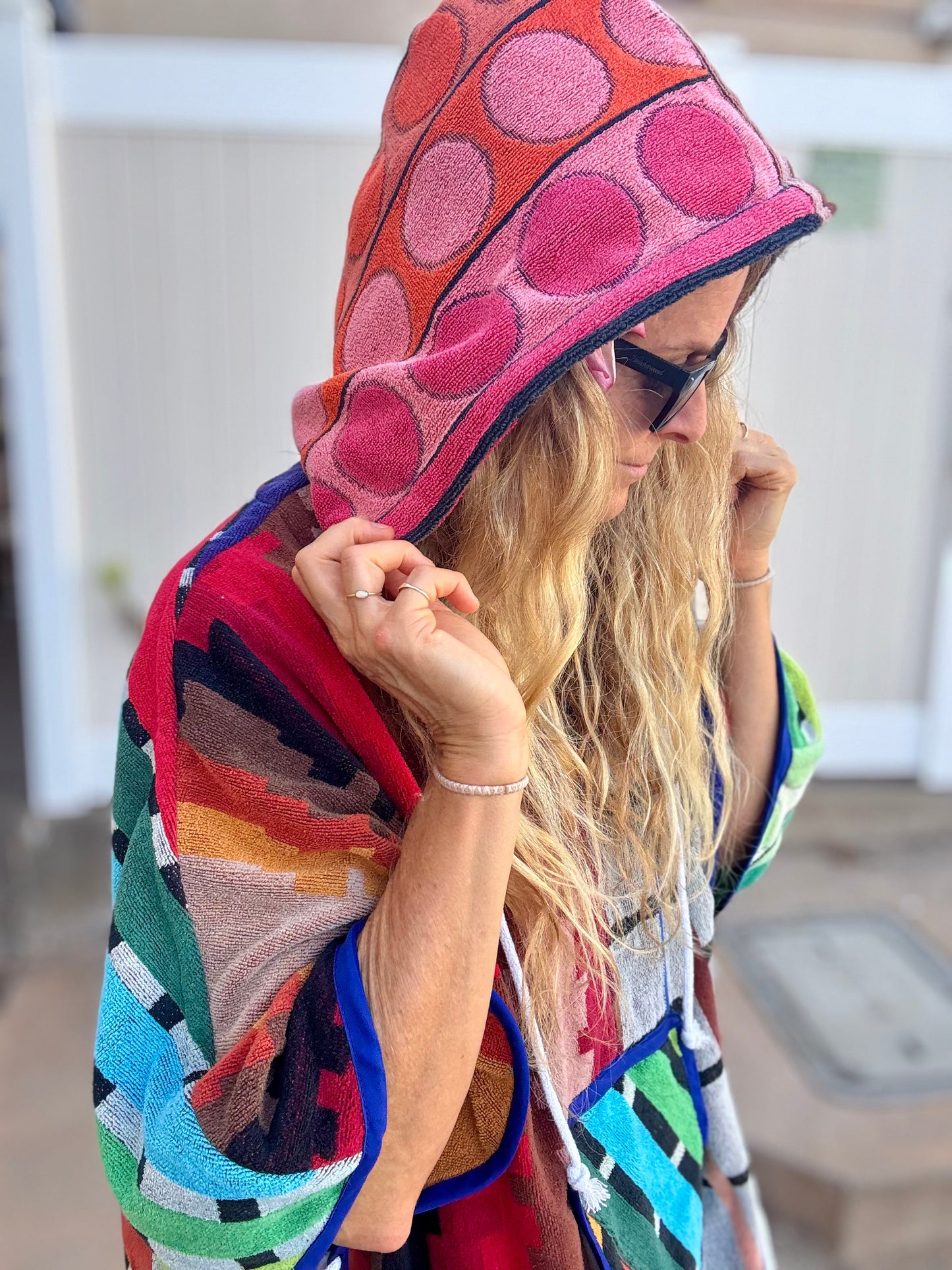 *Hooded Cover up ~ earthy rainbows