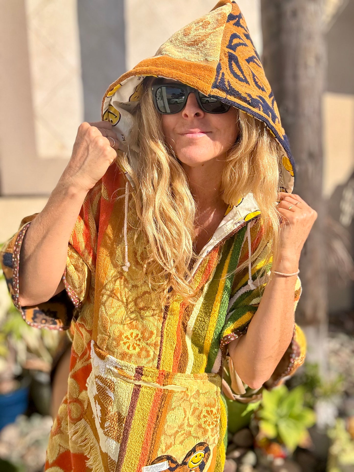 *Neutral Yellows Towel Dress / Poncho