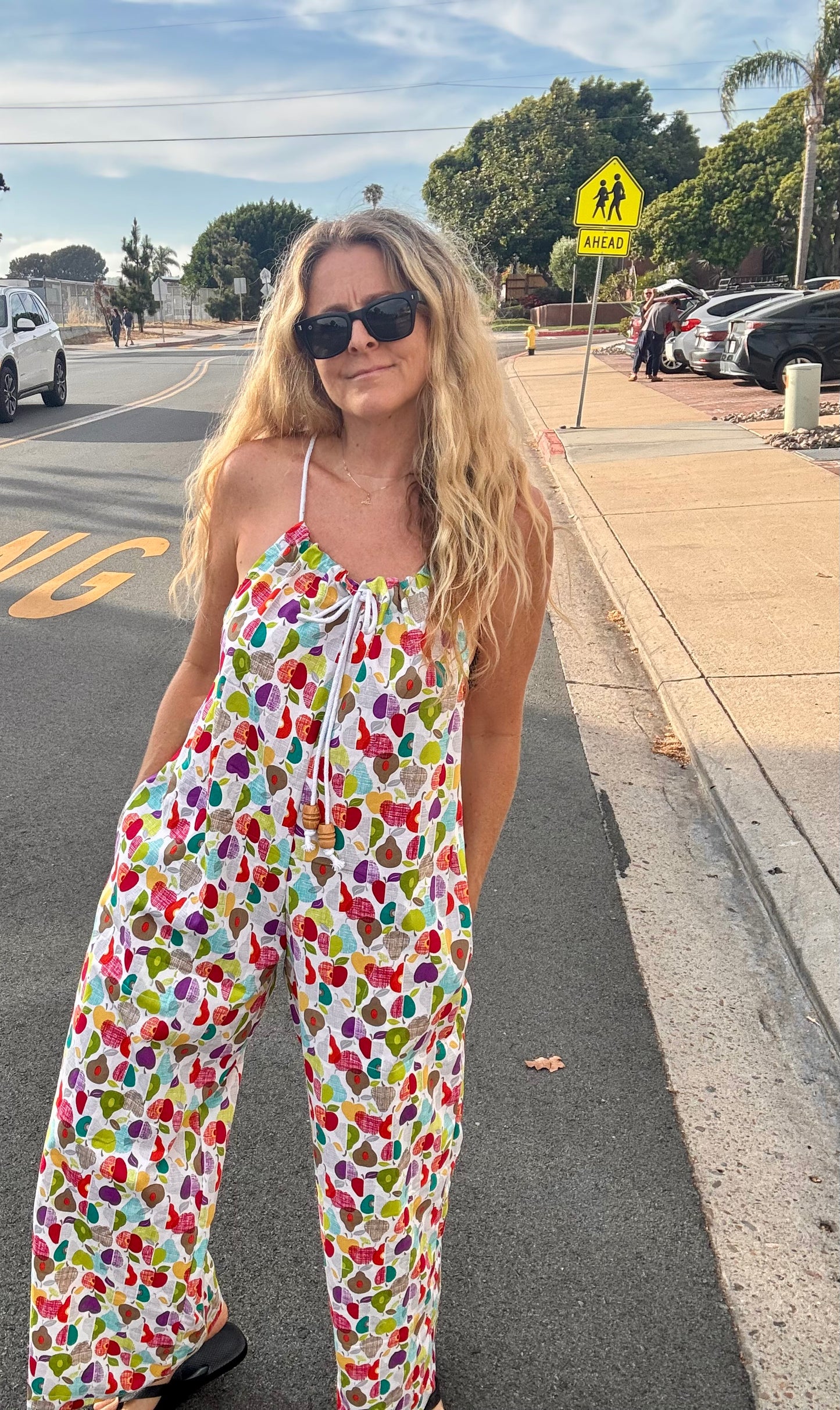 * Rope Romper ~ Rainbow Pears & Apples