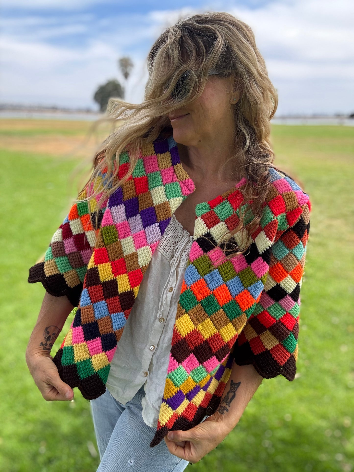 Rainbow Diamond Cropped coat