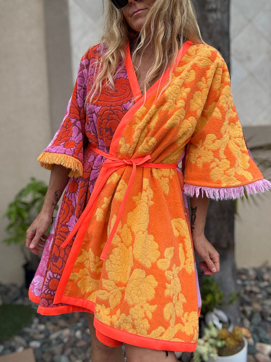 *Pink & Orange Robe/Wrap Dress