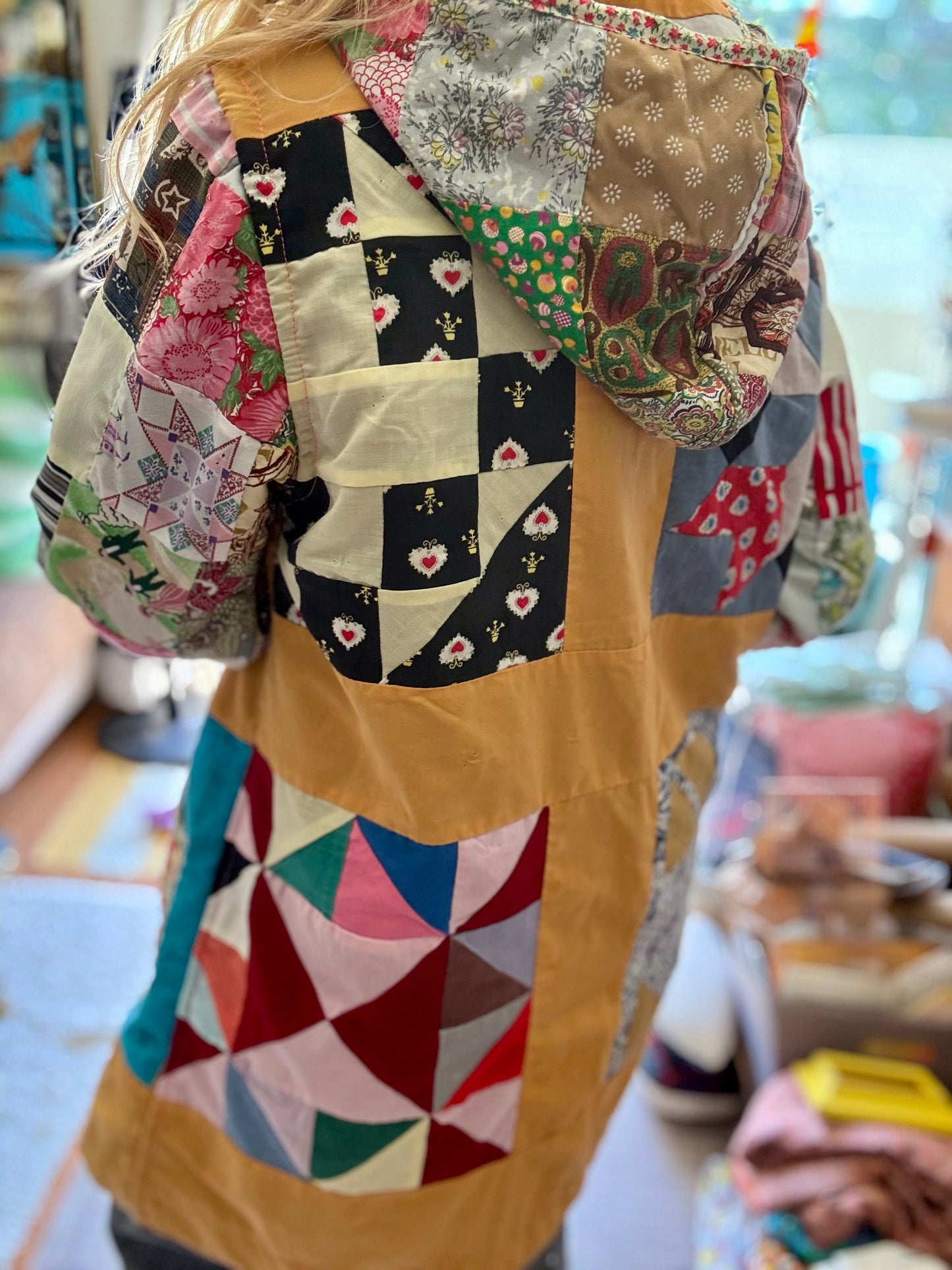*Reversible Quilt Coat with Cat Buttons
