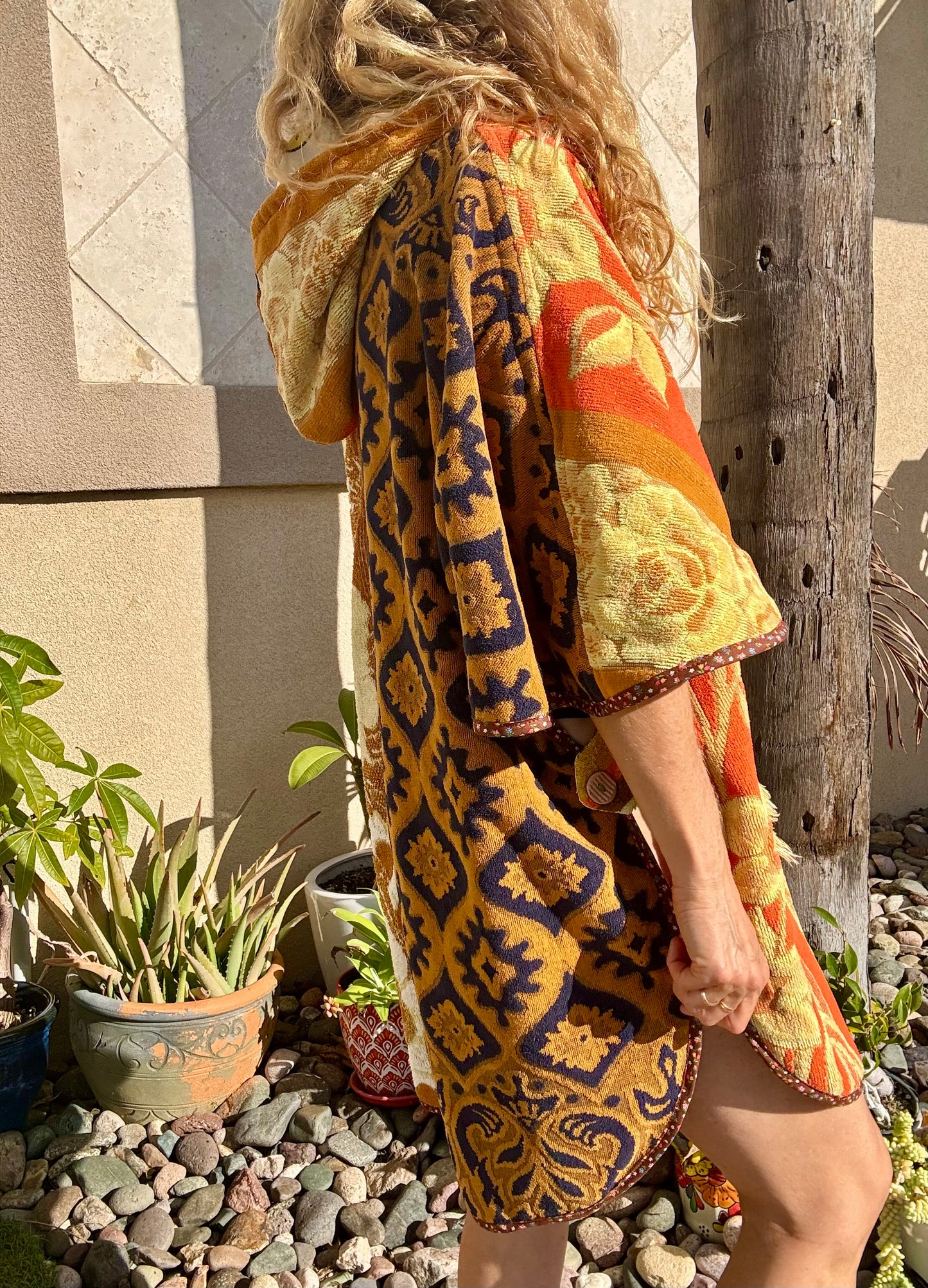 *Neutral Yellows Towel Dress / Poncho