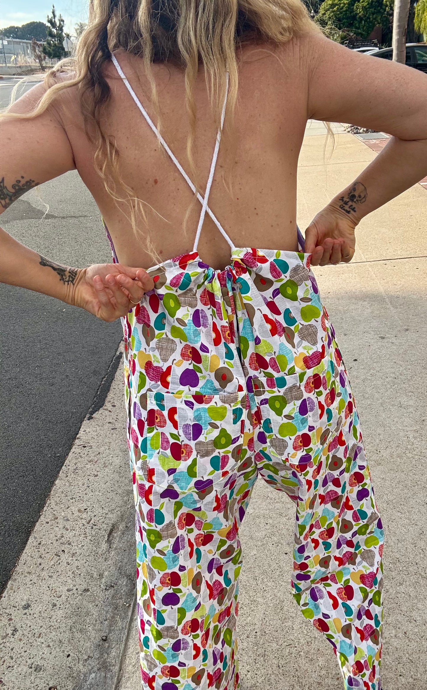 * Rope Romper ~ Rainbow Pears & Apples