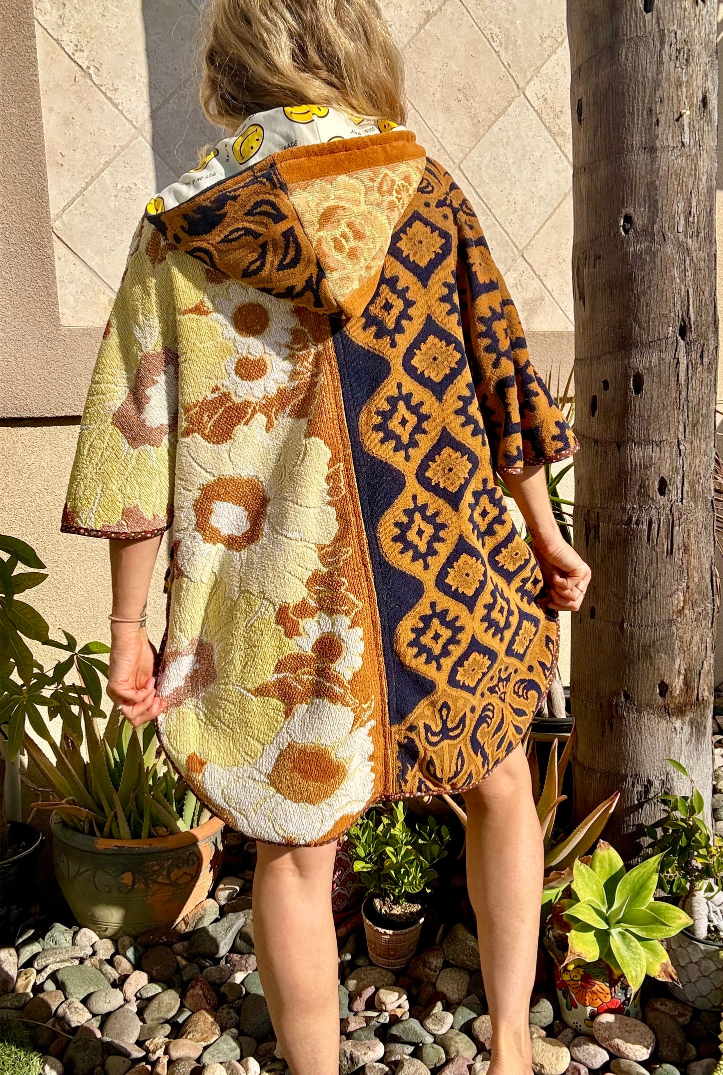*Neutral Yellows Towel Dress / Poncho