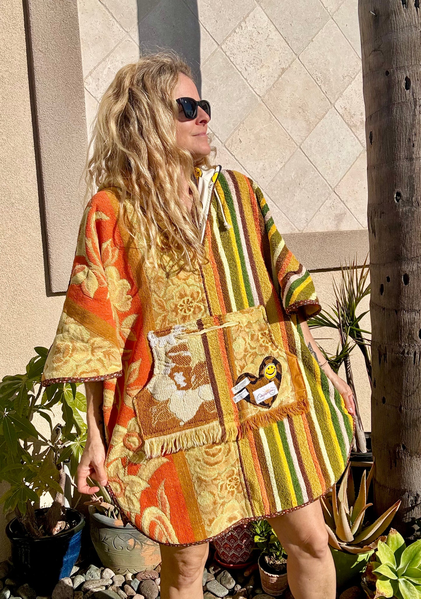 *Neutral Yellows Towel Dress / Poncho