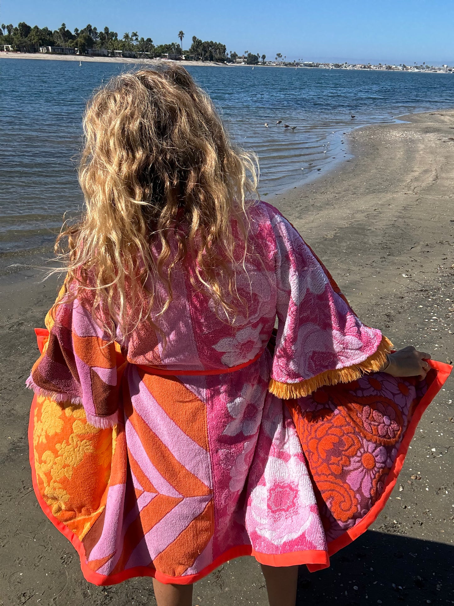 *Pink & Orange Robe/Wrap Dress