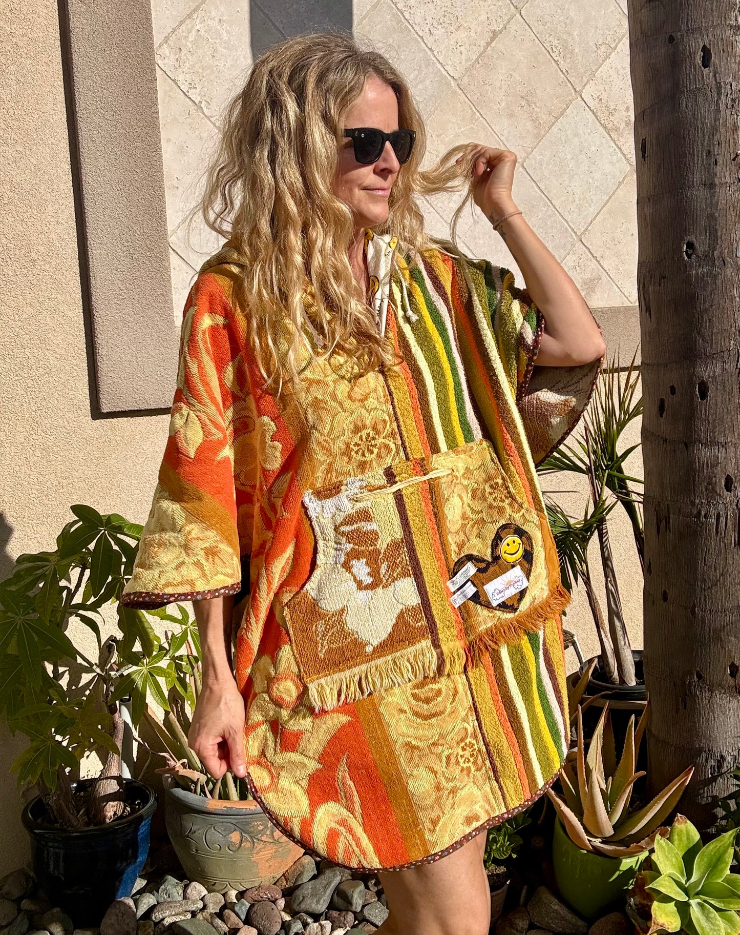 *Neutral Yellows Towel Dress / Poncho