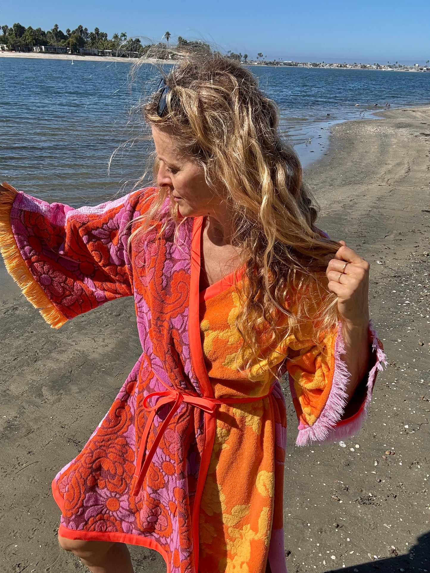 *Pink & Orange Robe/Wrap Dress