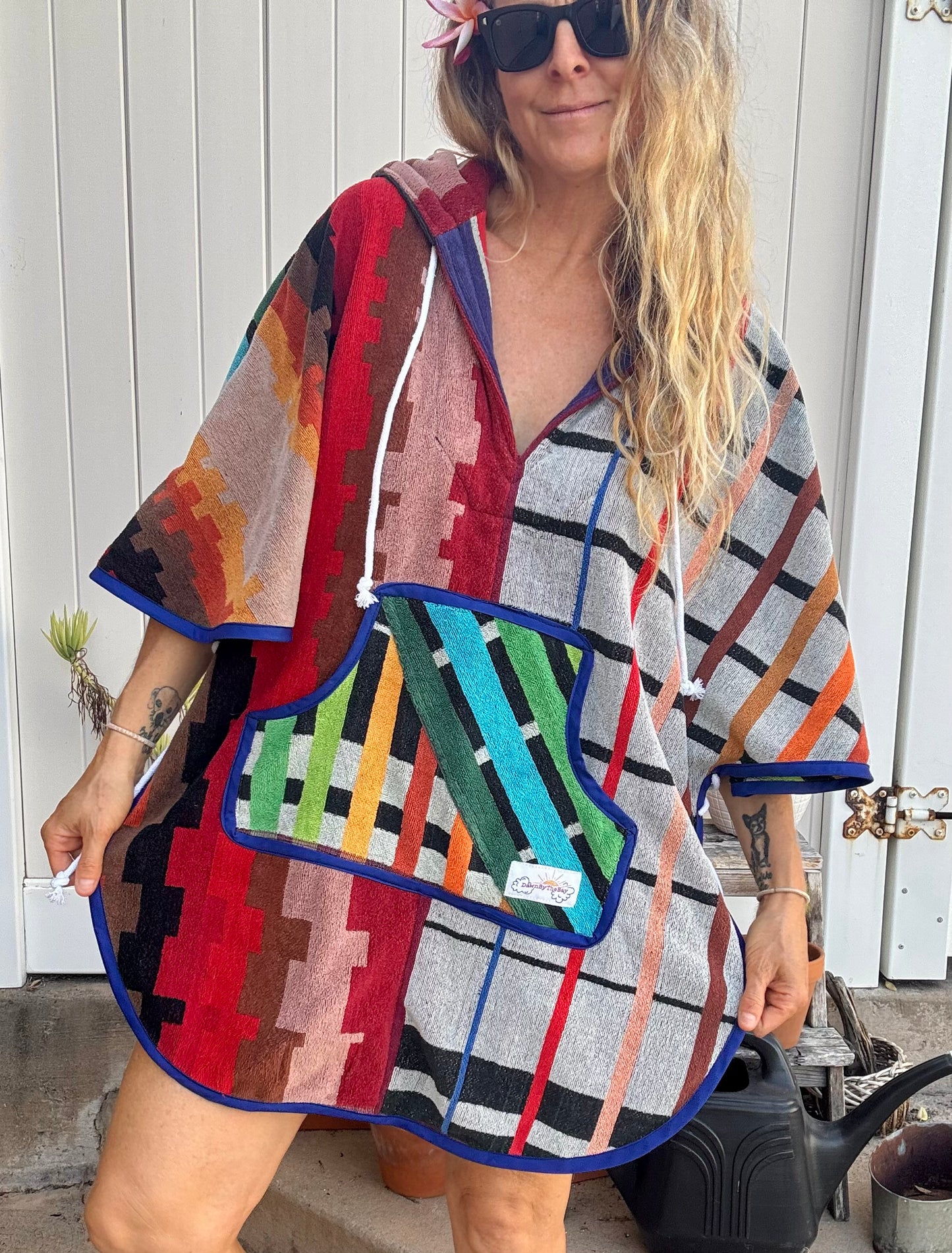 *Hooded Cover up ~ earthy rainbows