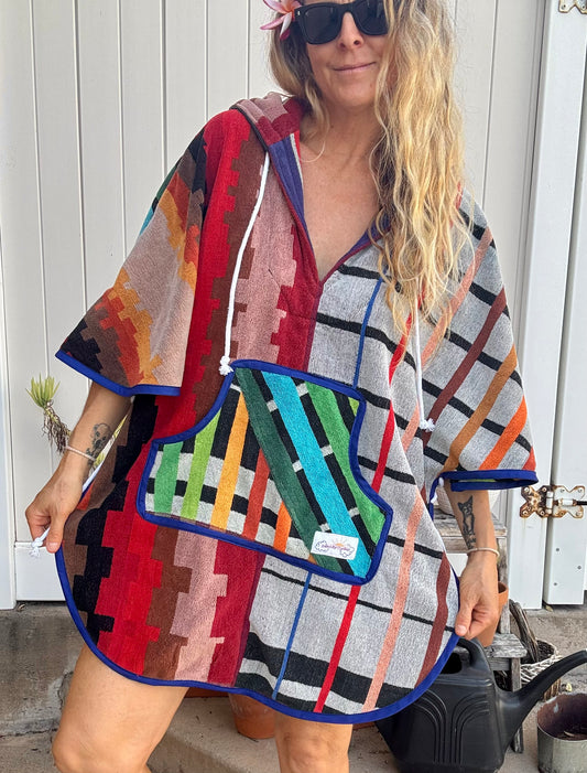 *Hooded Cover up ~ earthy rainbows