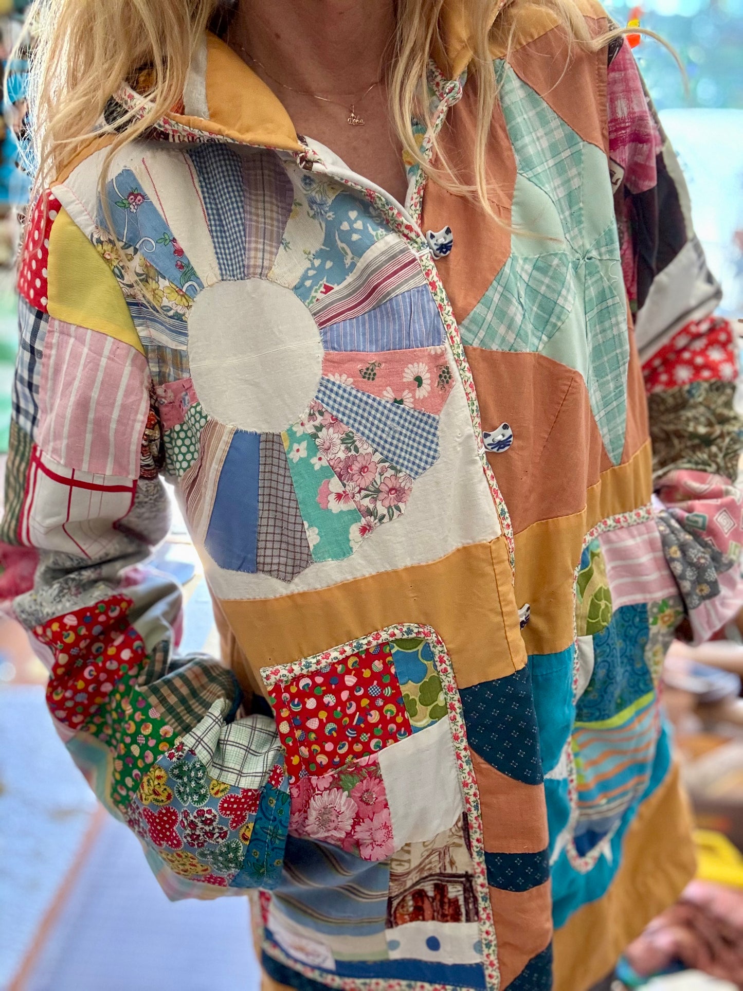 *Reversible Quilt Coat with Cat Buttons