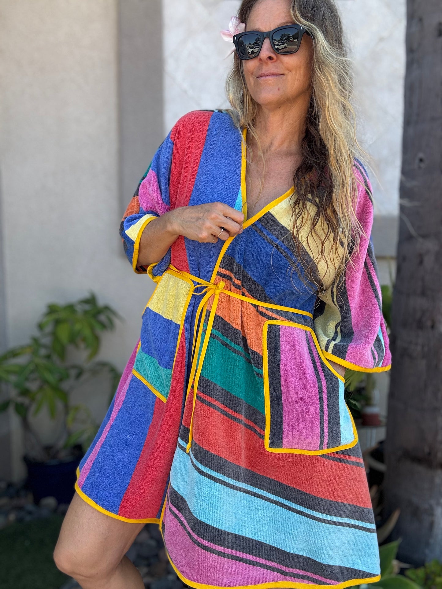 *Wrap Dress ~ 80s rainbow stripes