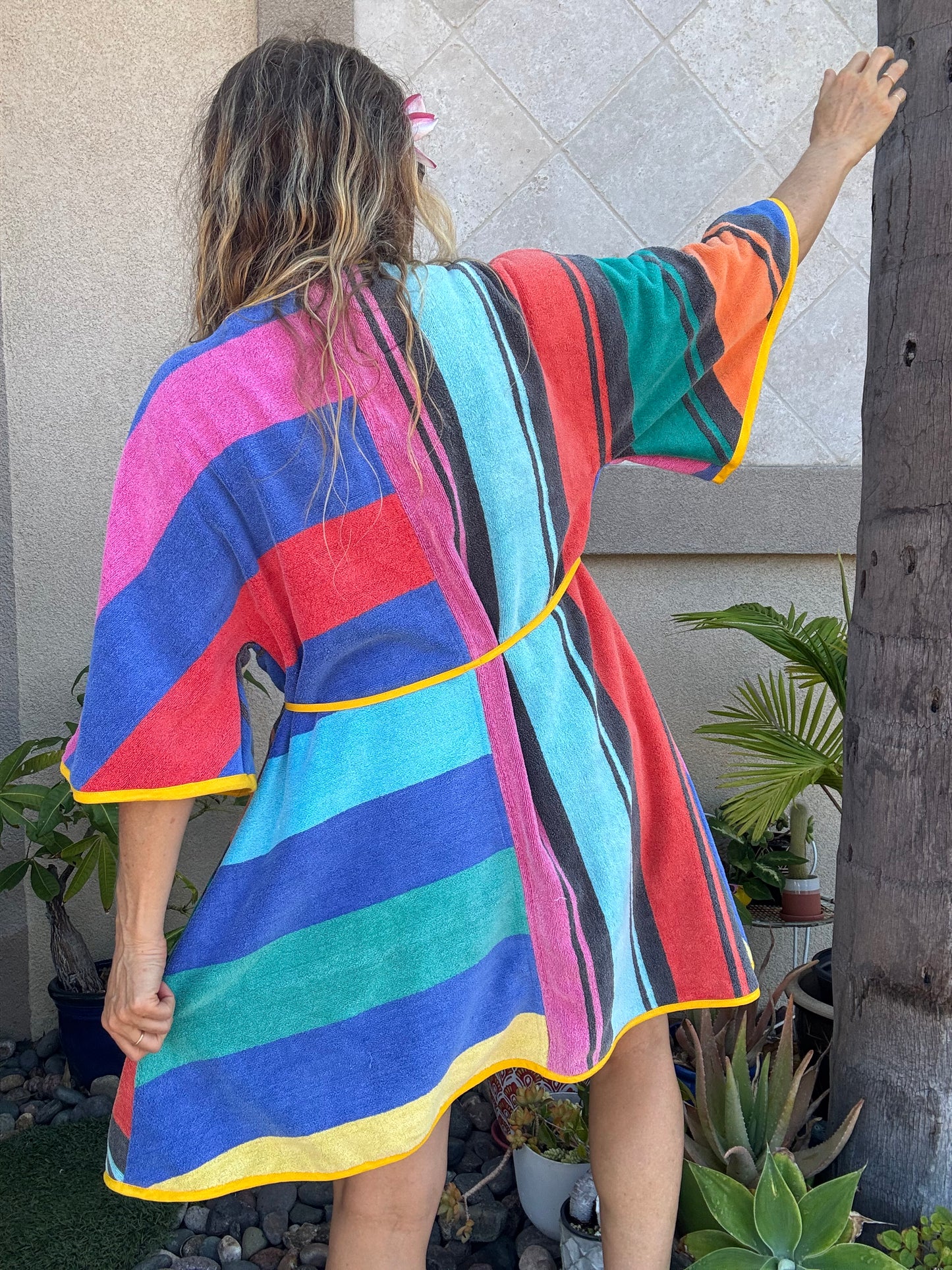 *Wrap Dress ~ 80s rainbow stripes