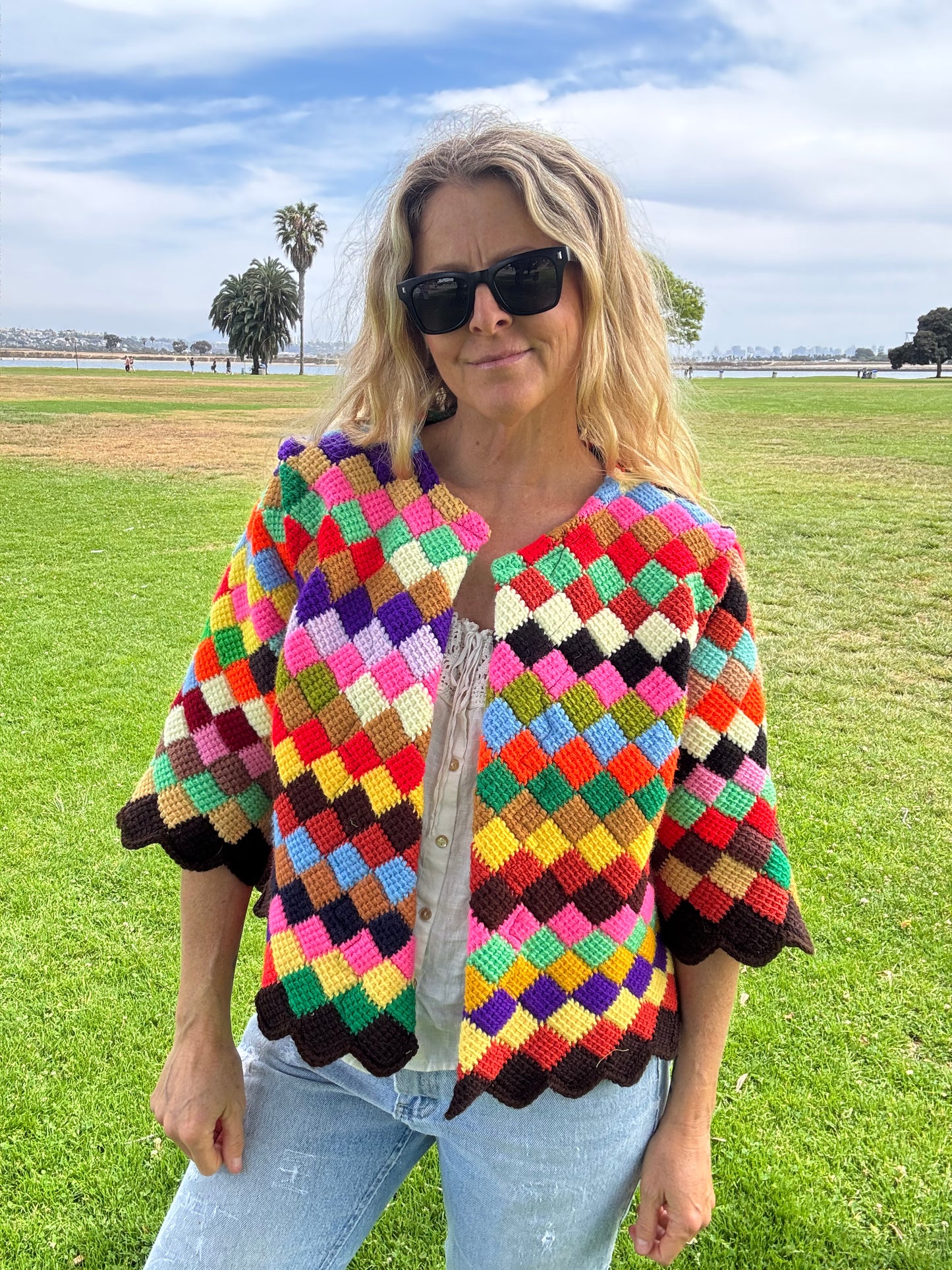 Rainbow Diamond Cropped coat