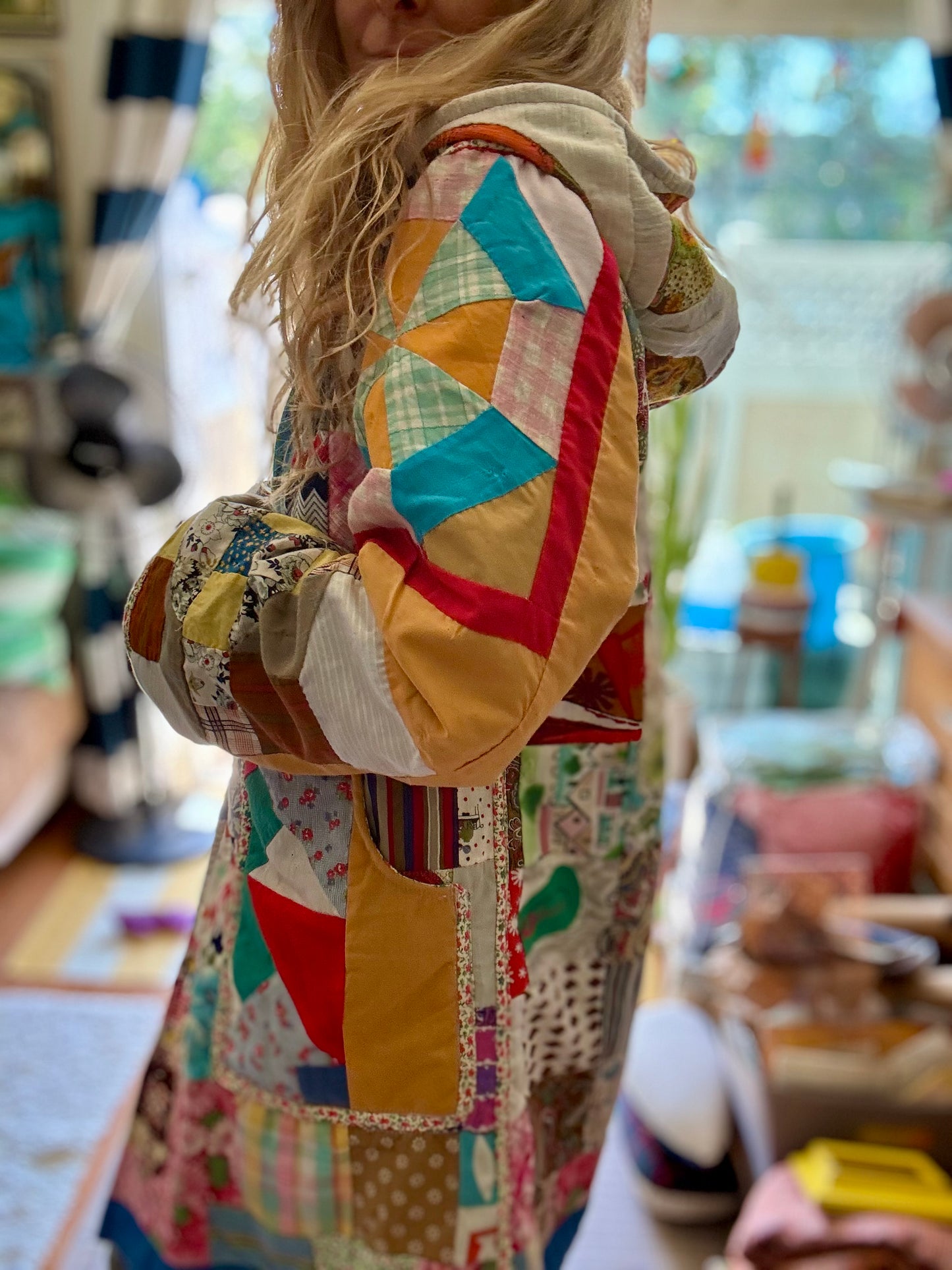 *Reversible Quilt Coat with Cat Buttons