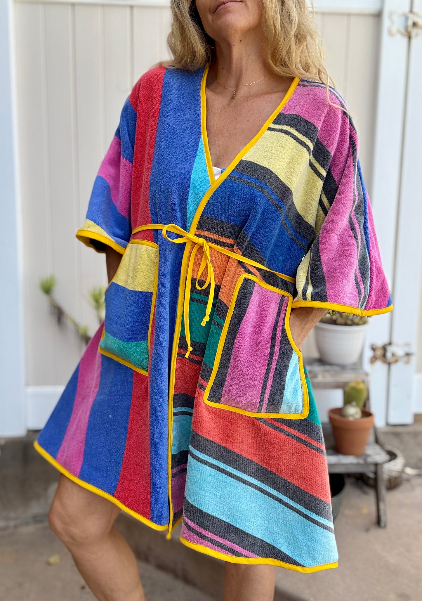 *Wrap Dress ~ 80s rainbow stripes