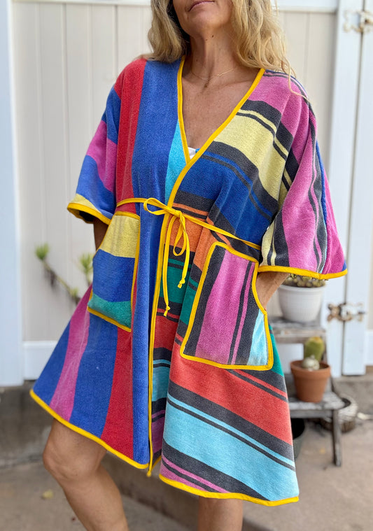 *Wrap Dress ~ 80s rainbow stripes